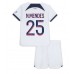 Tanie Strój piłkarski Paris Saint-Germain Nuno Mendes #25 Koszulka Wyjazdowej dla dziecięce 2023-24 Krótkie Rękawy (+ szorty)